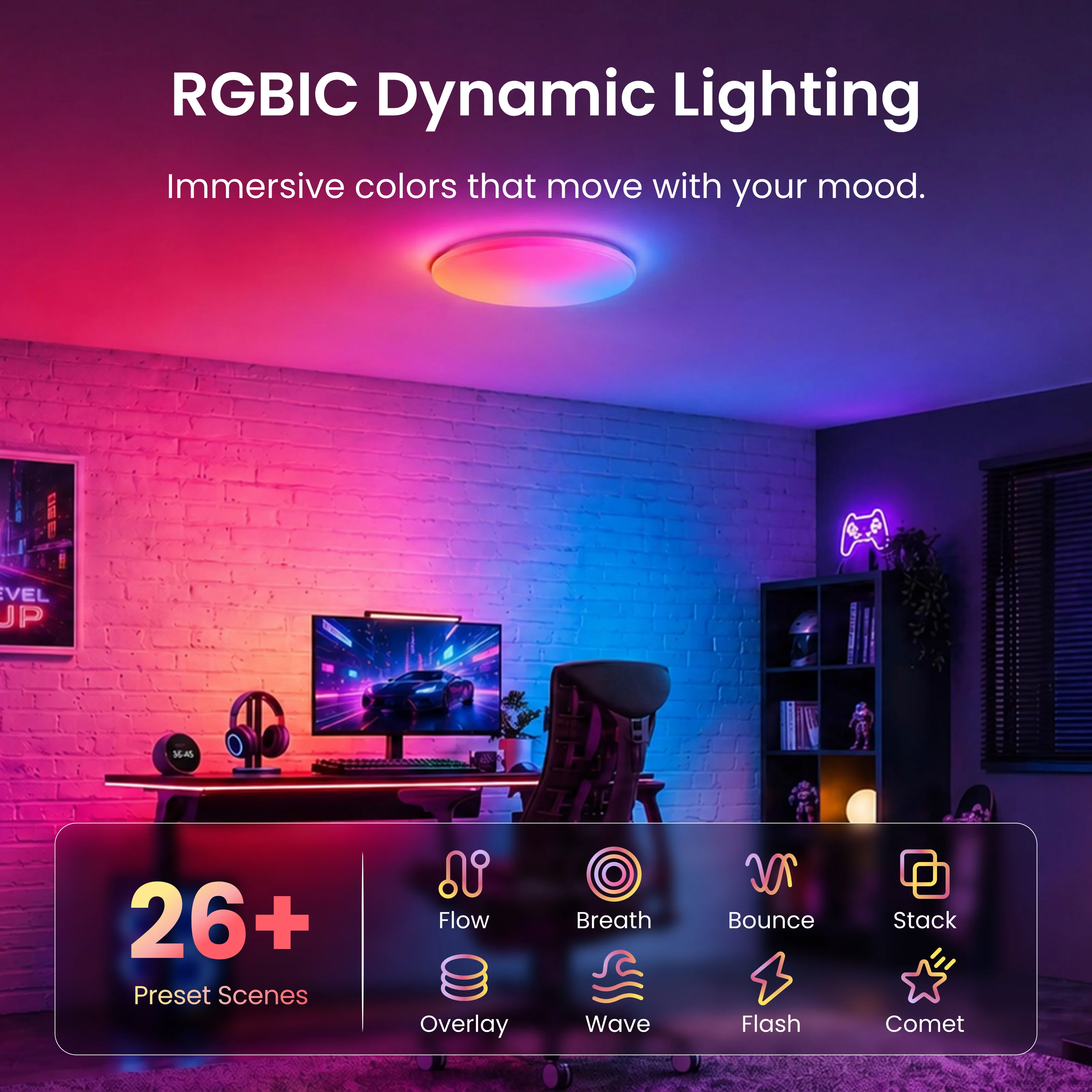 SwitchBot RGBICWW Ceiling Light 12inch - Image 5